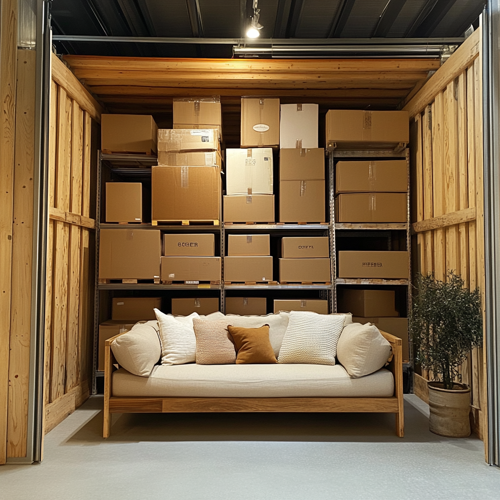 Organized storage facility used for long distance storage in transit